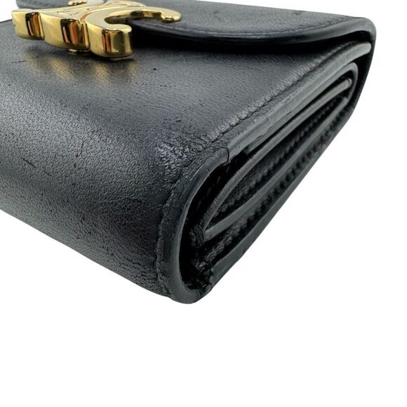 Celine Trifold Wallet Black Ladies - Picture 4 of 8